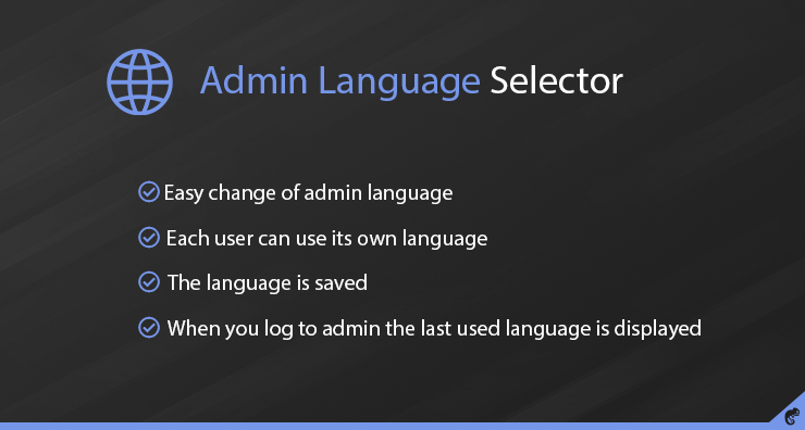 Admin Language Selector